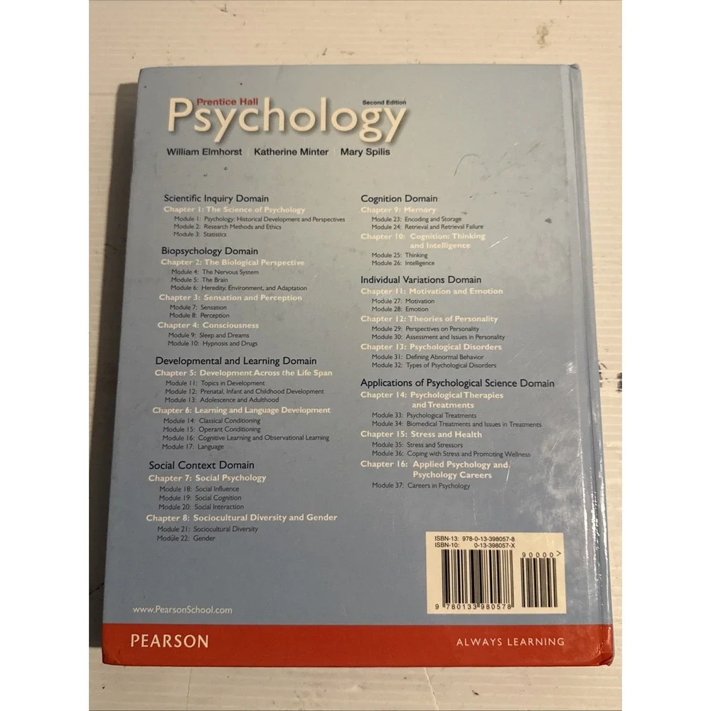 PSYCHOLOGY By Katherine P Minter & William J Elmhorst - Hardcover Mint Condition